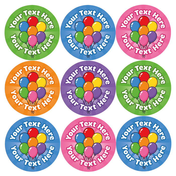 Personalised Birthday Party Balloon Stickers