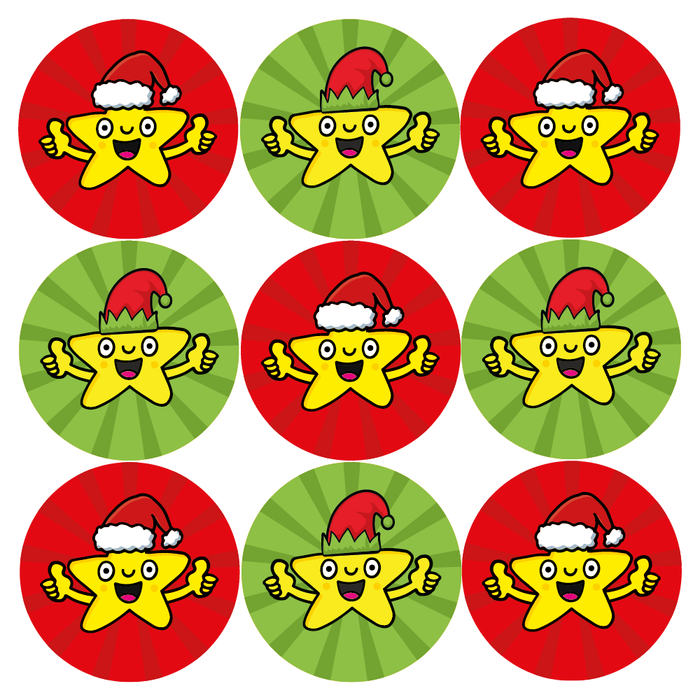 Christmas Santa & Elf Star Reward Stickers