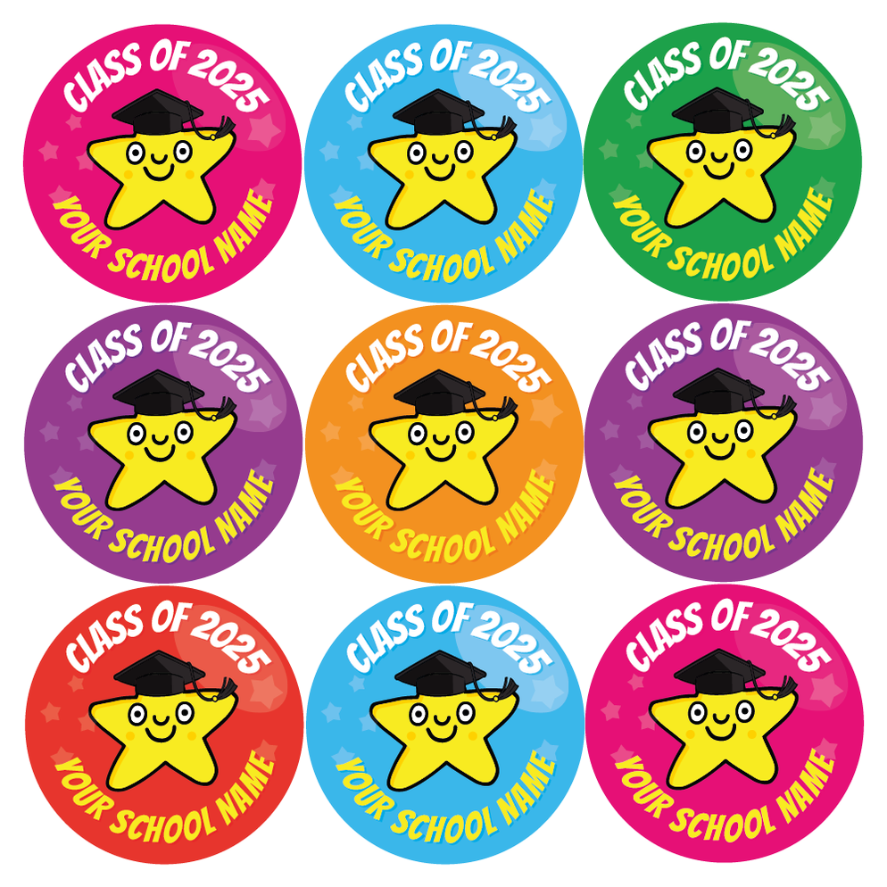 Clean Class Sticker Personalised End of School Year Star Reward Stickers Class of — MyClassroom