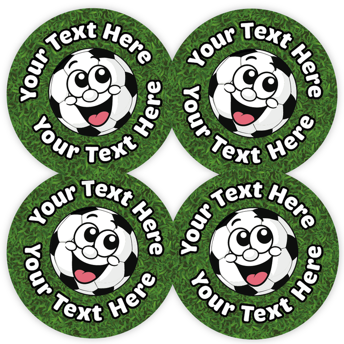144 Personalised Smiling Football Reward Stickers