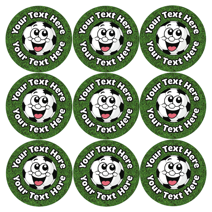 144 Personalised Smiling Football Reward Stickers