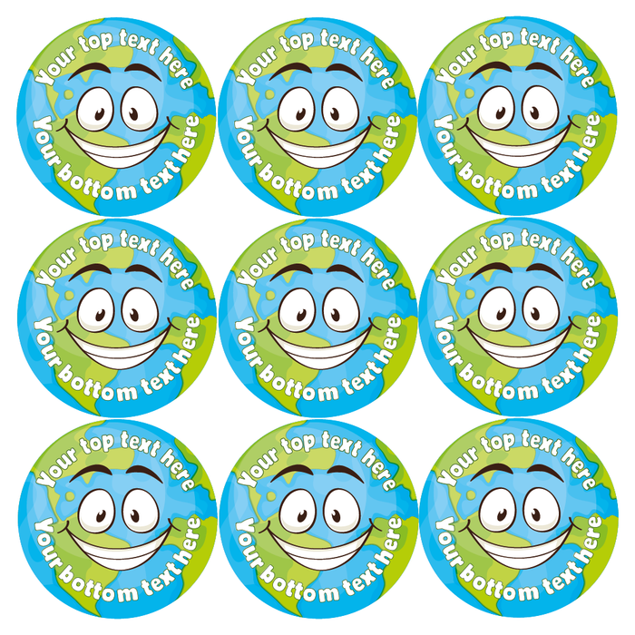 Personalised Happy Earth Reward Stickers