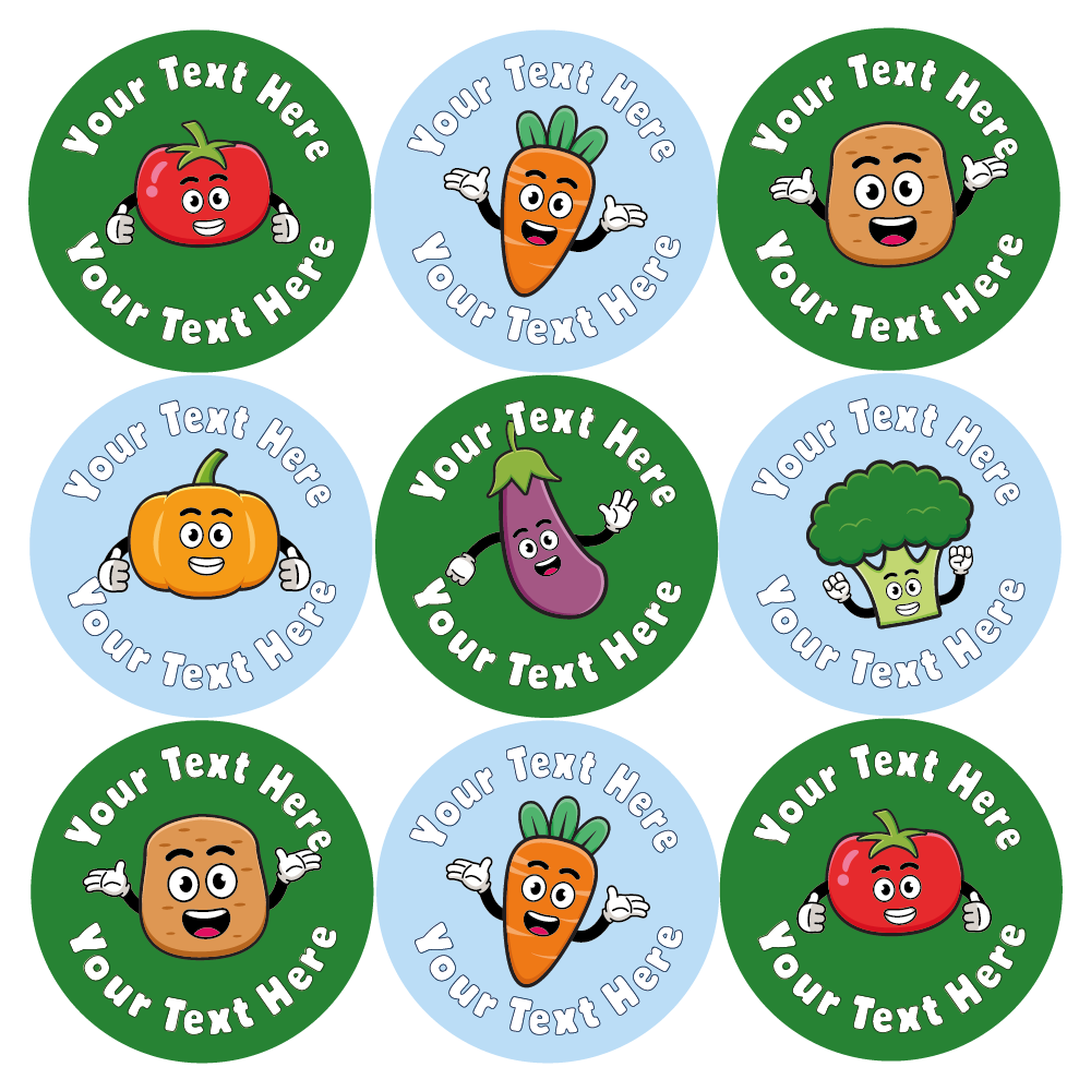 Personalised Happy Veg Healthy Eating Reward Stickers — MyClassroom