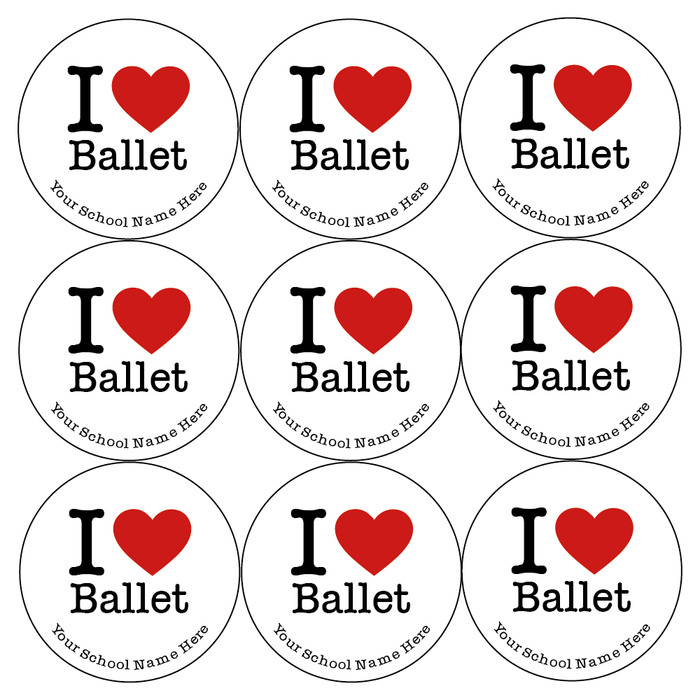 Personalised I Love Ballet Reward Stickers