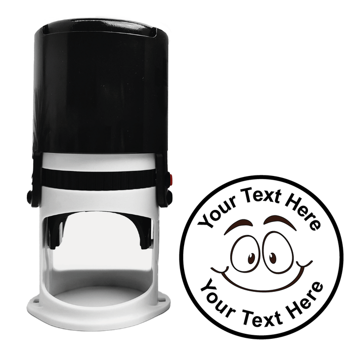 Personalised Smiling Face Self Inking Rubber Stamp 30mm