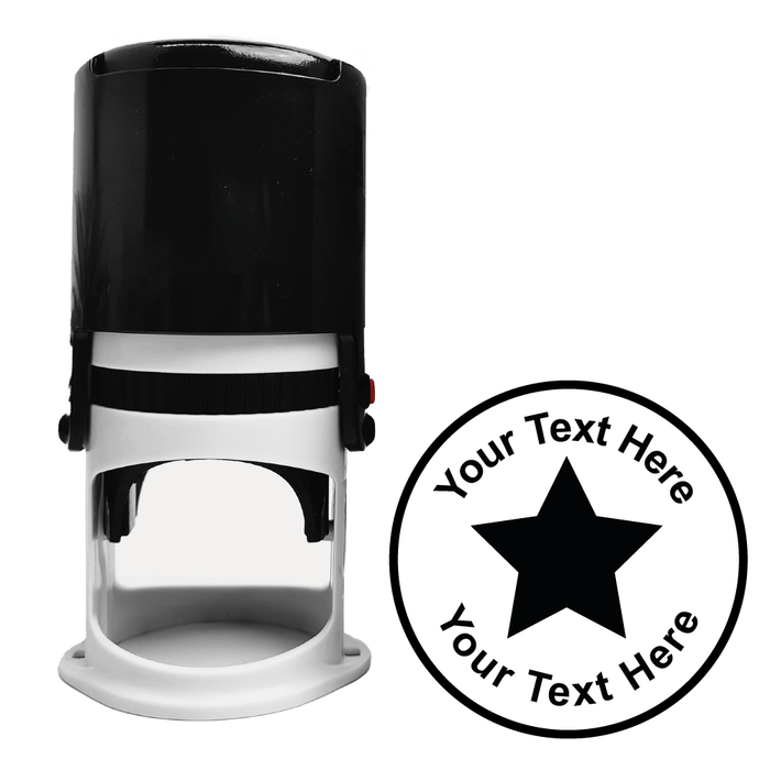 Personalised Solid Star Self Inking Rubber Stamp 30mm