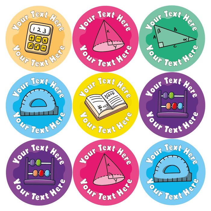 Personalised Maths Well Done Reward Stickers