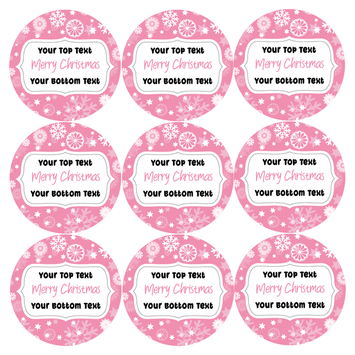 Personalised Pink Christmas Present Labels