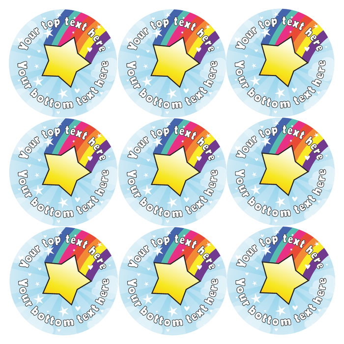 Personalised Rainbow Star Well Done Reward Stickers