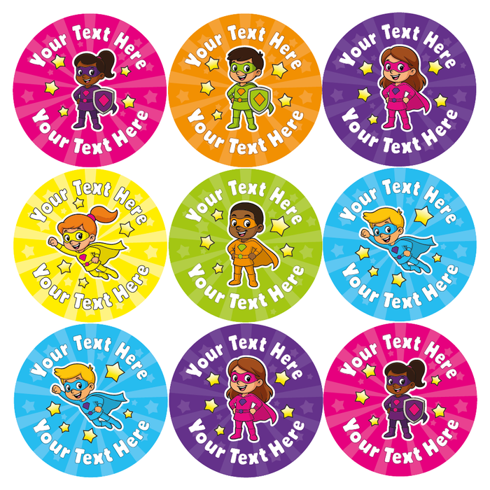 Personalised Superhero Reward Stickers