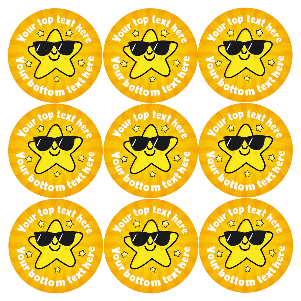 Personalised Summer Sun Star Reward Stickers — MyClassroom