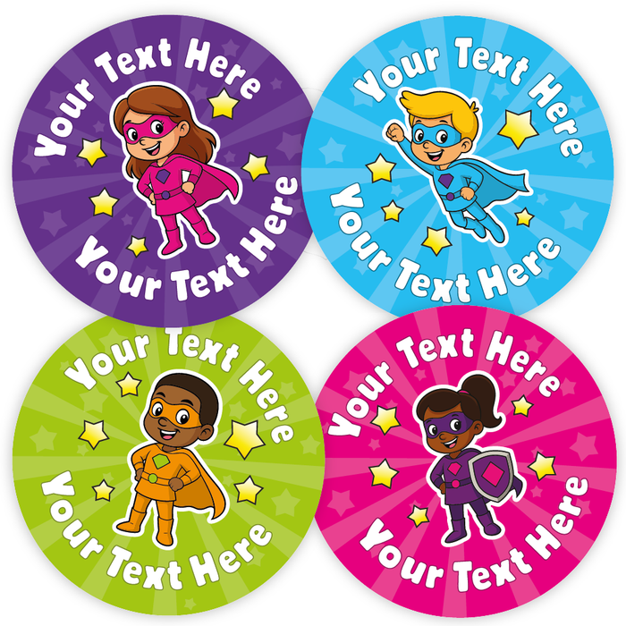 Personalised Superhero Reward Stickers