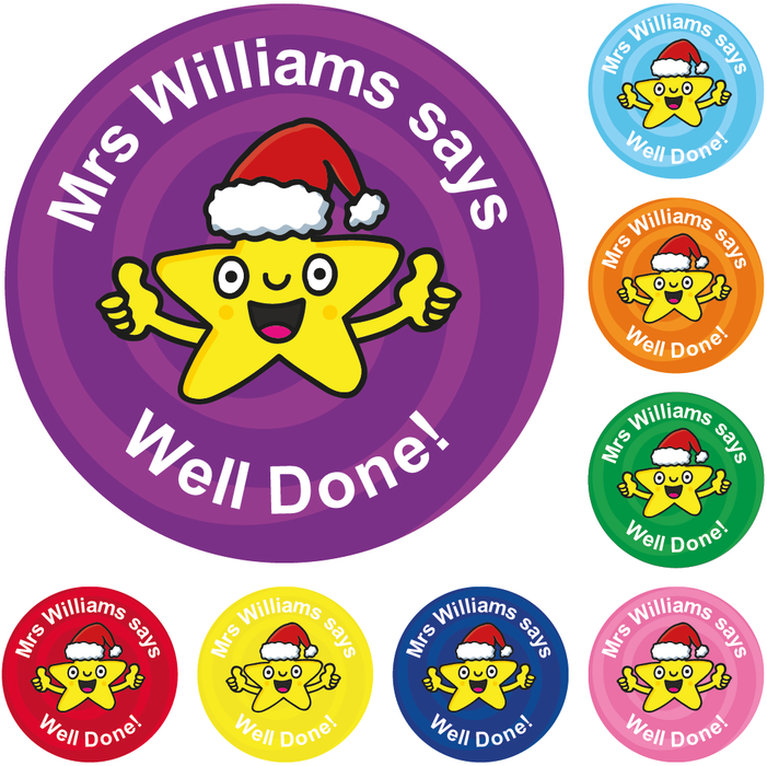 Personalised Well Done Star Reward Stickers
