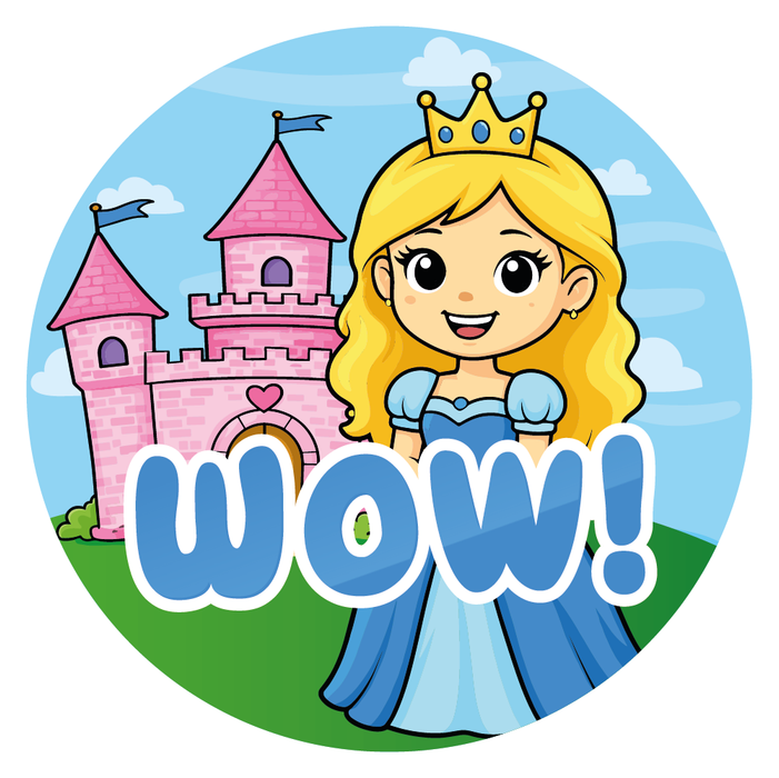 144 Princess Praise Words Reward Stickers for School Teachers, Parents and Nursery 30mm