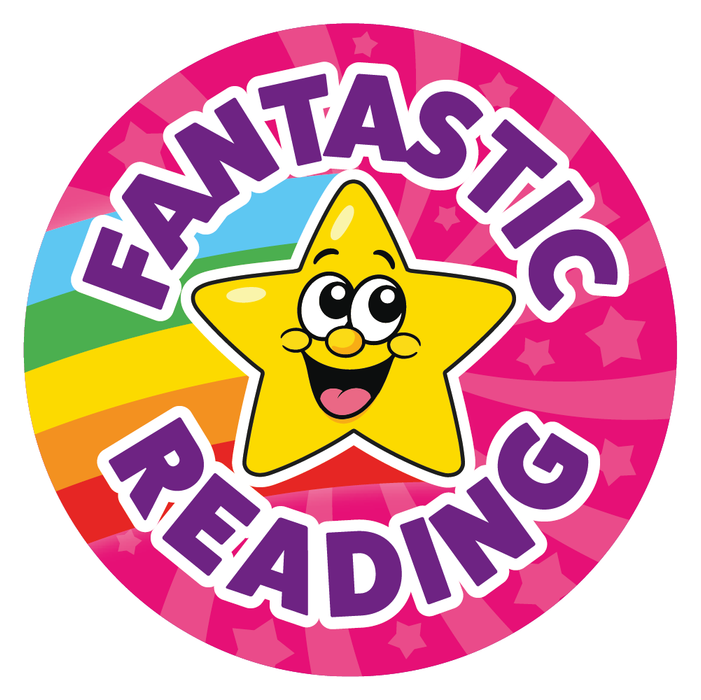 144 Reading Superstar Rainbow Reward Stickers for School Teachers and Parents 30mm