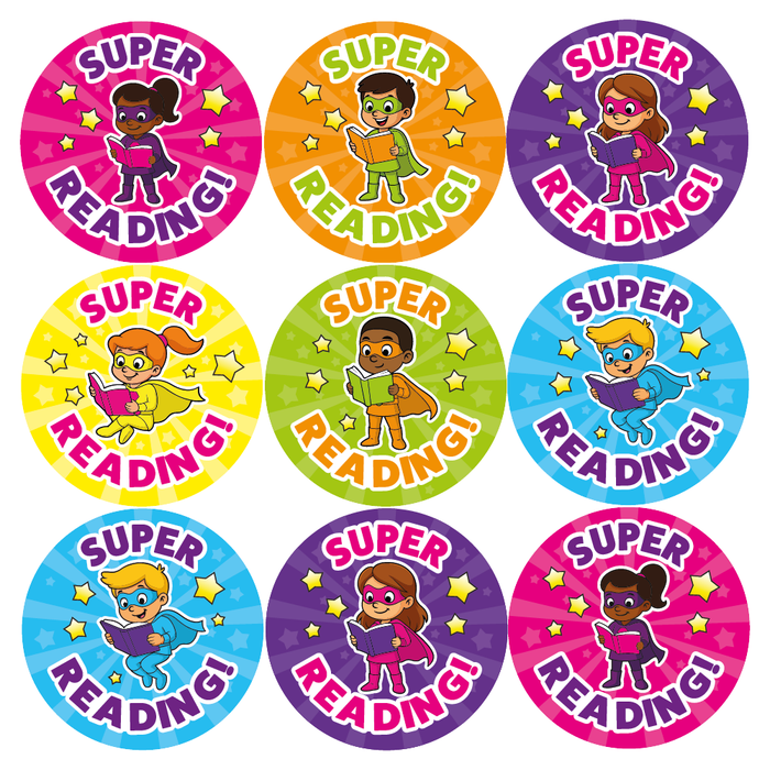 Superhero Reading Reward Stickers