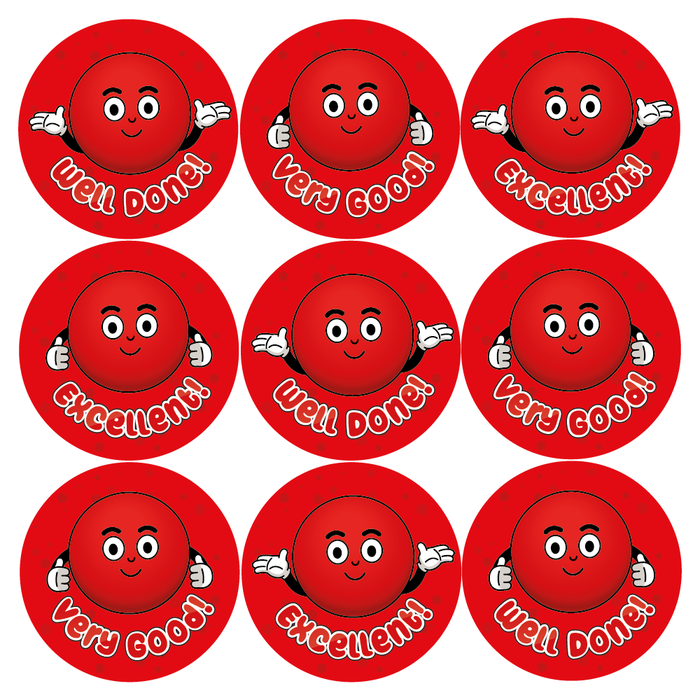 Happy Red Clown Nose Praise Words Reward Stickers