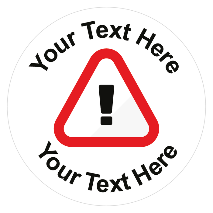 Personalised Red Triangle Warning Sign Stickers