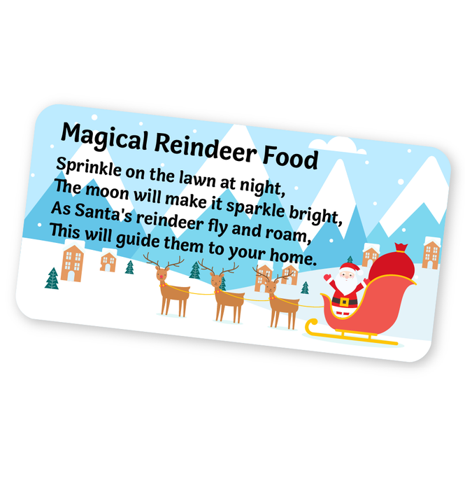 Reindeer Food Labels 60mm x 30mm, 72 Stickers