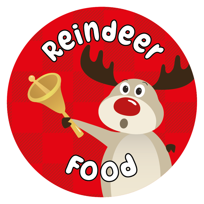 Reindeer Food Tartan Christmas Stickers