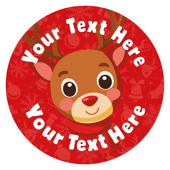 Personalised Cute Reindeer Christmas Reward Stickers