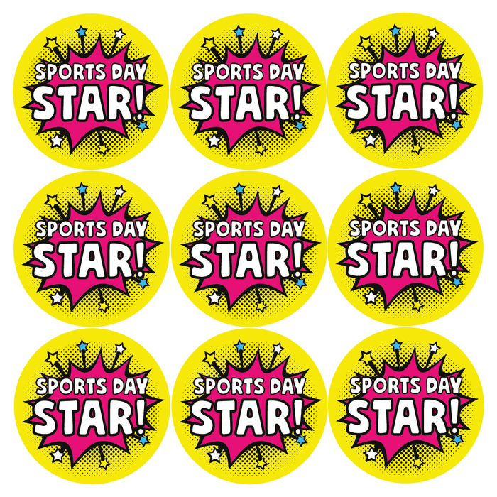 Retro Sports Day Star Reward Stickers