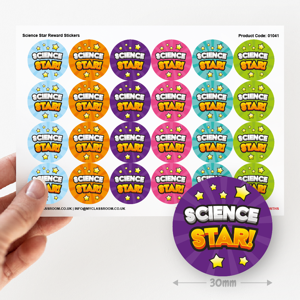 Science Class Sticker 864 Science Reward Stickers Value Pack (30mm) — MyClassroom