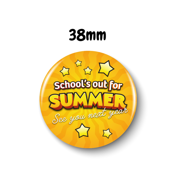'School's Out For Summer' Reward Badges (10 Badges - 38mm)