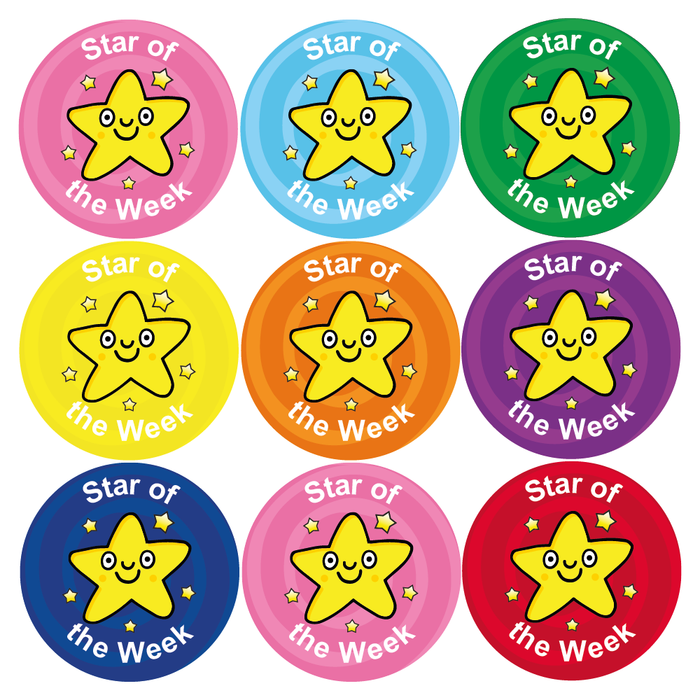 Smiling Star of the Week Reward Stickers
