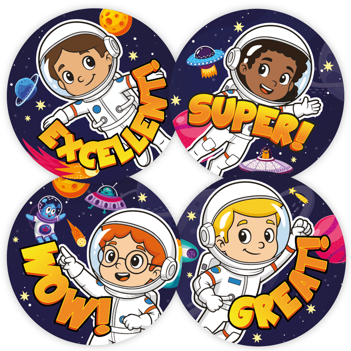 48 Astronaut Space Reward Stickers
