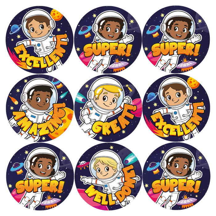 48 Astronaut Space Reward Stickers