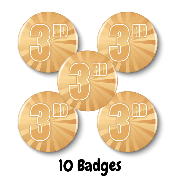 10 Bronze 3rd Place Sports Day Reward Badges (38mm)