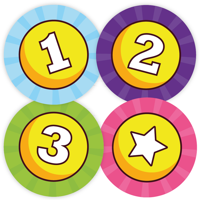 144 Sports Day 1st 2nd 3rd Place Reward Stickers 30mm