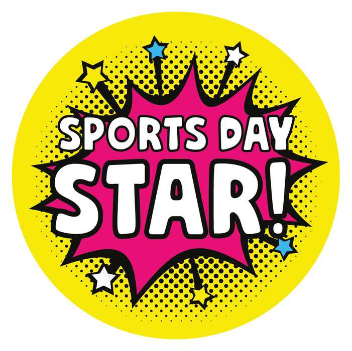 Retro Sports Day Star Reward Stickers