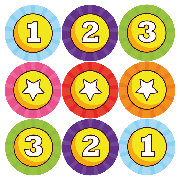 144 Sports Day 1st 2nd 3rd Place Reward Stickers 30mm