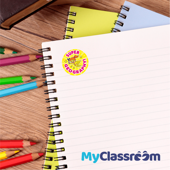 Superhero Geography Reward Stickers