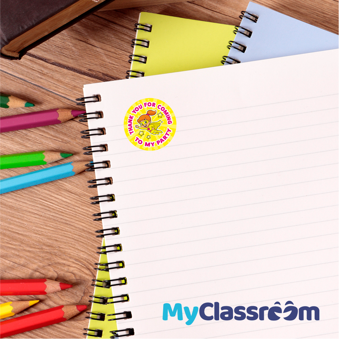 Superhero Thank You for Coming to My Party Stickers