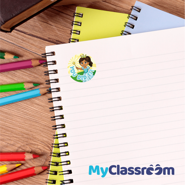 144 Princess Praise Words Reward Stickers for School Teachers, Parents and Nursery 30mm