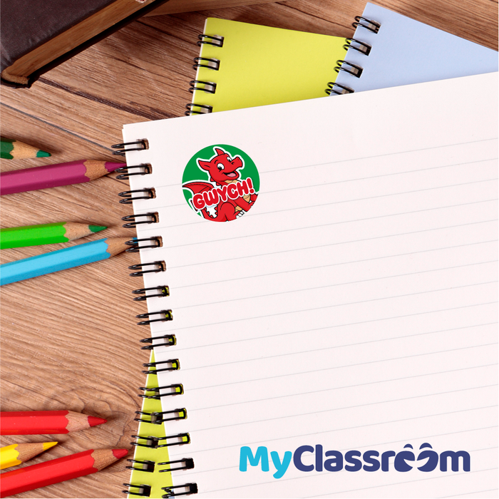 144 Welsh Dragon Praise Words Reward Stickers 30mm Reward Stickers for School Teachers, Parents and Nursery