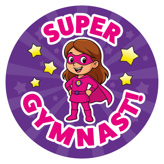 Superhero Gymnastics Reward Stickers