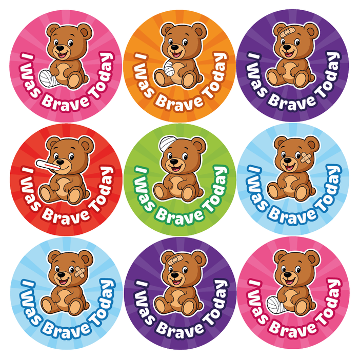 Teddy Bear Bravery Reward Stickers