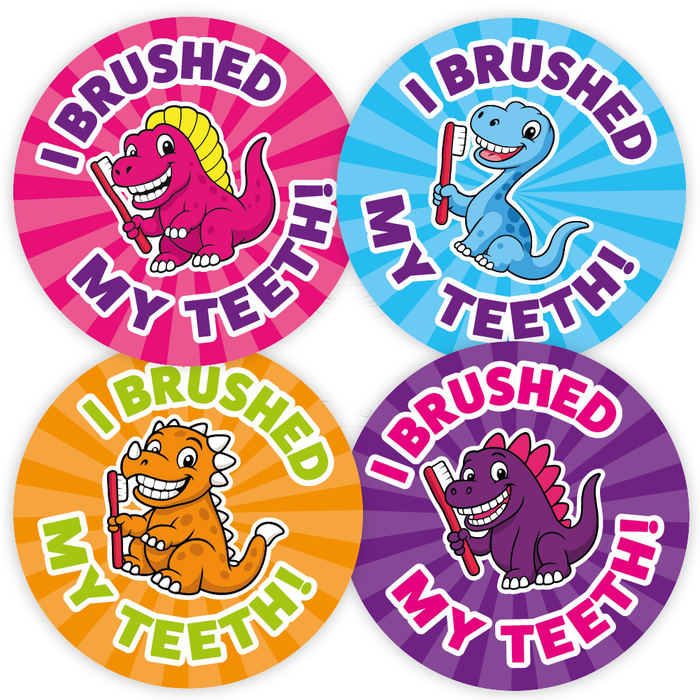 Dinosaur Teeth Brushing Reward Stickers