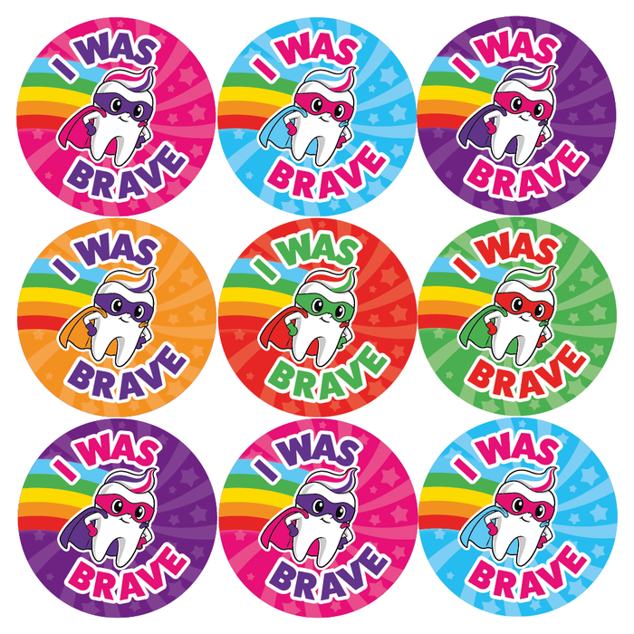 48 I Was Brave Super Teeth Reward Stickers