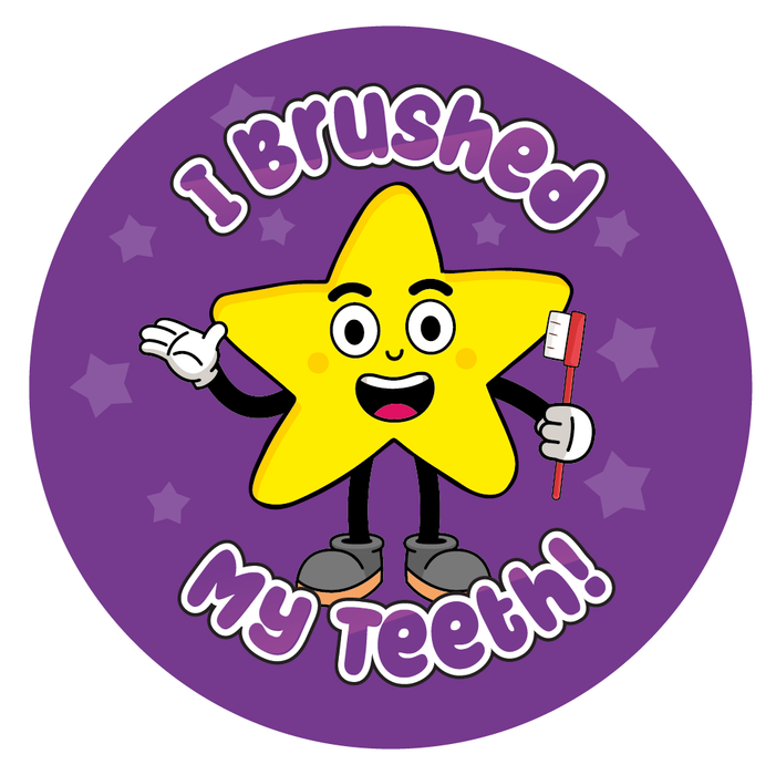 I Brushed My Teeth Star Reward Stickers