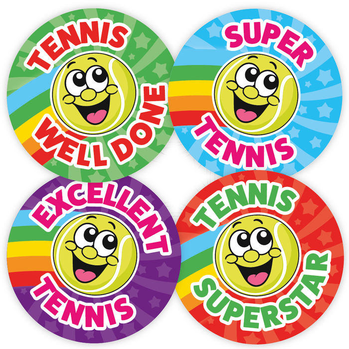 48 Smiling Tennis Reward Stickers