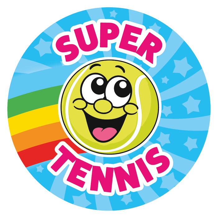 48 Smiling Tennis Reward Stickers