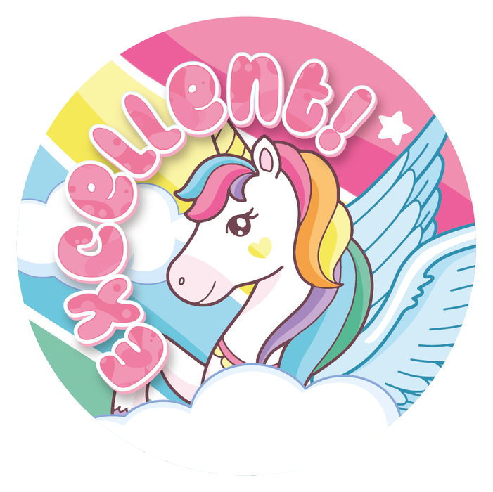 Rainbow Unicorn Praise Words Reward Stickers