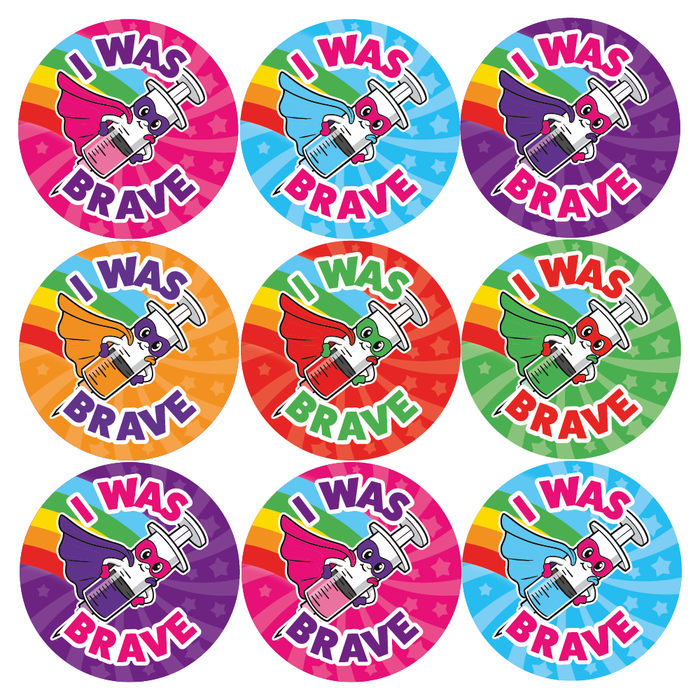 48 Superhero Vaccination Reward Stickers
