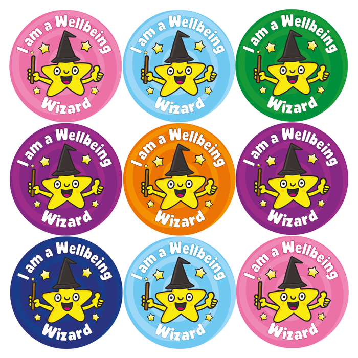 I am a Wellbeing Wizard Reward Stickers