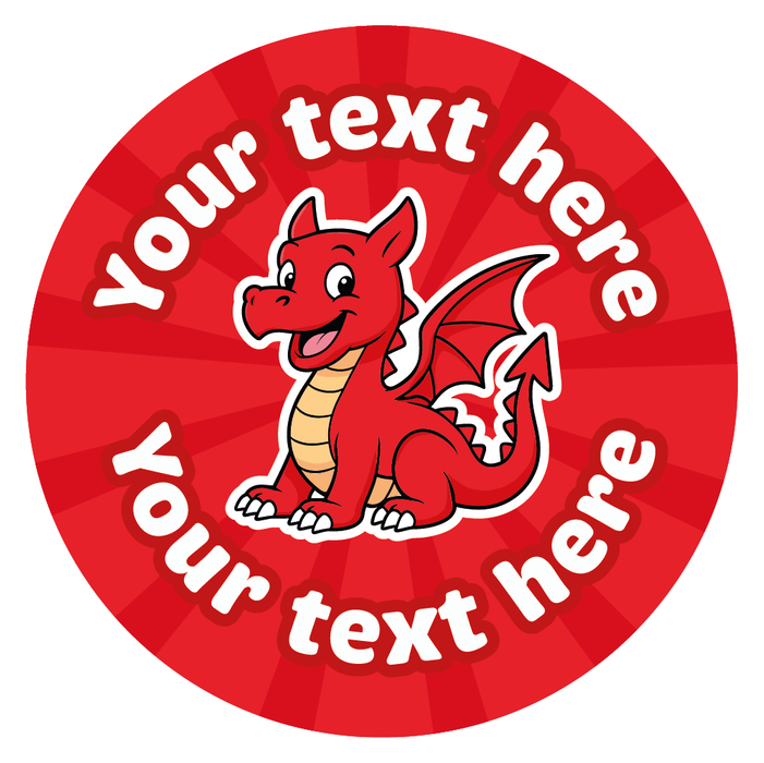 144 Personalised Welsh Dragon Reward Stickers